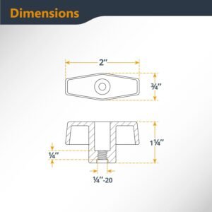 POWERTEC 32" Desk Saw Miter T-Track Package-- Features T-Bar, 5pcs T Knobs & 10pcs 1/4" -20, 1" Long Miter T Port Bolts|Miter T Monitor Equipment for Desk Saw & Modem Desk (72192) - Image 7
