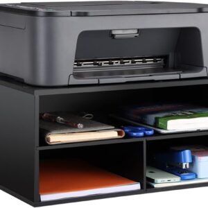 EMERIT Color Printer Mean Workdesk – 2 Rate Pc Color Printer Stand Up along with Newspaper Storing, Color Printer Riser Coordinator for Office, Stands Up to 30 pounds, Dark