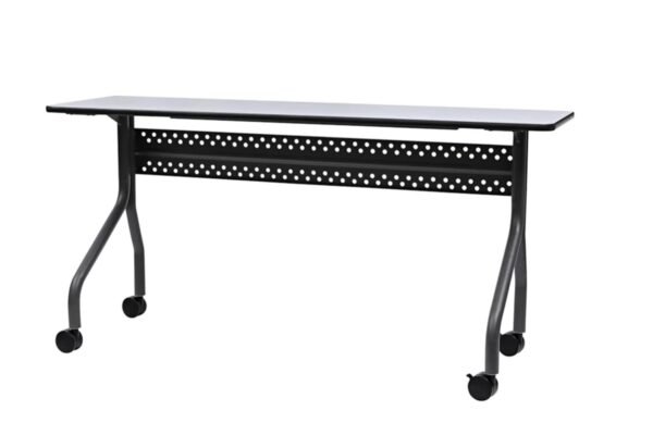 Iceberg OfficeWorks Mobile Instruction Desk along with Tires, Gray as well as Charcoal, along with Pair Of Latching Tires, 18" D x 60" L x 29" H