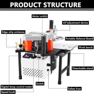 Woodworking Upper Hand Lace Maker, Upper Hand Bander Dual Sided Glue Woodworking PVC Upper Hand Lace Maker 7-60Mm Elevation - Image 3
