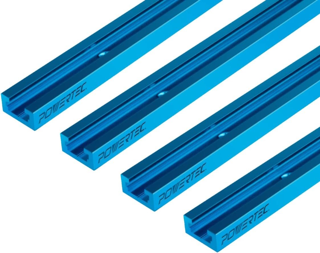 POWERTEC 71371 24 In Double-Cut Profile Page Universal T-Track along with Predrilled Installation Holes, 4 PK, T Keep Track Of for Carpentry Jigs and also Fixtures, Practice Push Desk, Modem Desk, Work Bench