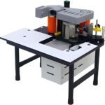 Timber Side Lace Equipment, 1200W Portable Edgebander Arc Straight Side Lace Equipment for Timber Plastic PVC Abdominal Dual Edge Finish Glue Side Bander, 2-6m/ Minutes Rate, 7-60mm Elevation, White