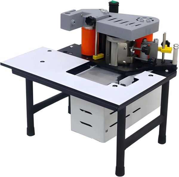 Timber Side Lace Equipment, 1200W Portable Edgebander Arc Straight Side Lace Equipment for Timber Plastic PVC Abdominal Dual Edge Finish Glue Side Bander, 2-6m/ Minutes Rate, 7-60mm Elevation, White