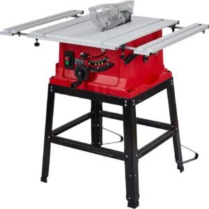 Desk Saw, 10 in 15A Multifunctional Found Along With Stand Up & Press Stick, 90 ° Cross Cut & 0-45 ° Bevel Cut, 5000RPM, Adjustable Cutter Elevation for Carpentry, Reddish