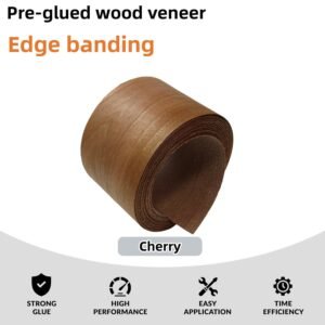 Pre-glued Cherry Timber Laminate Advantage Lace Strip,3 in X thirteen feet Iron-On Bordering Roll along with Personal Very Hot Melt Adhesive, Flexible for Plyboard, Household Furniture, Door Structure, Closet Fixing - Image 3
