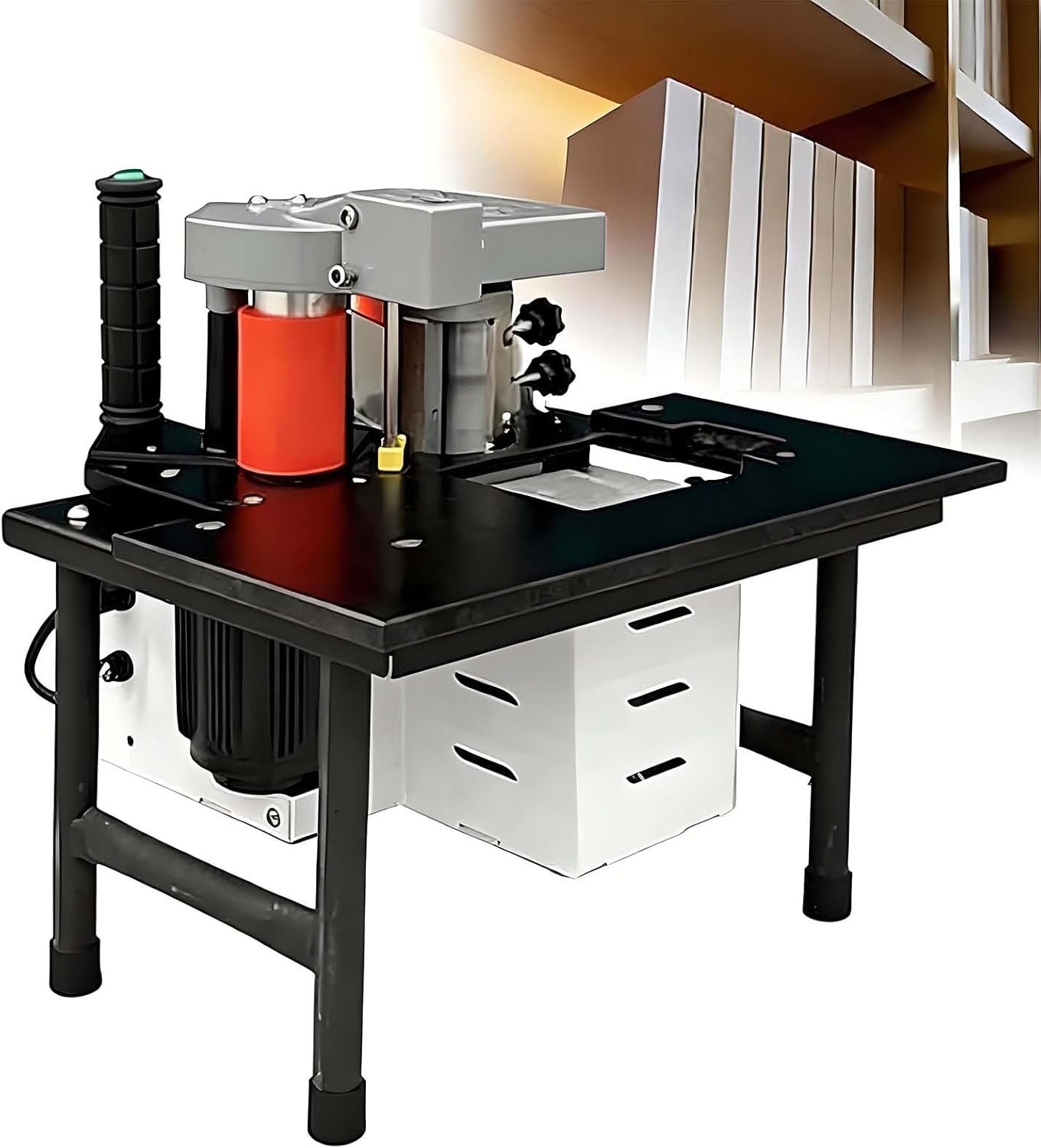 Modifiable Velocity Side Lace Maker, Pvc Edgebander Maker, Handheld Side Lace Gluing, Double-Sided Gluing, 0.3-3mm Density, for Industrial Carpentry(Afro-american)