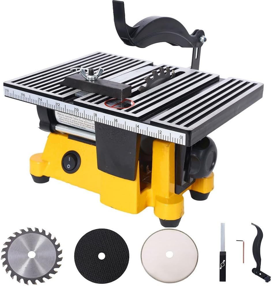 Mini Dining Table Viewed for Crafts, Portable Personal Computer Electric Dining Table Viewed along with 3 Cutters, 4500 Revoltions Per Minute High Preciseness Reducing Equipment, Changeable Slant 0-- 90 °, Treaty Steel Framework for Lumber Plastic Polymer Metallic Do It Yourself