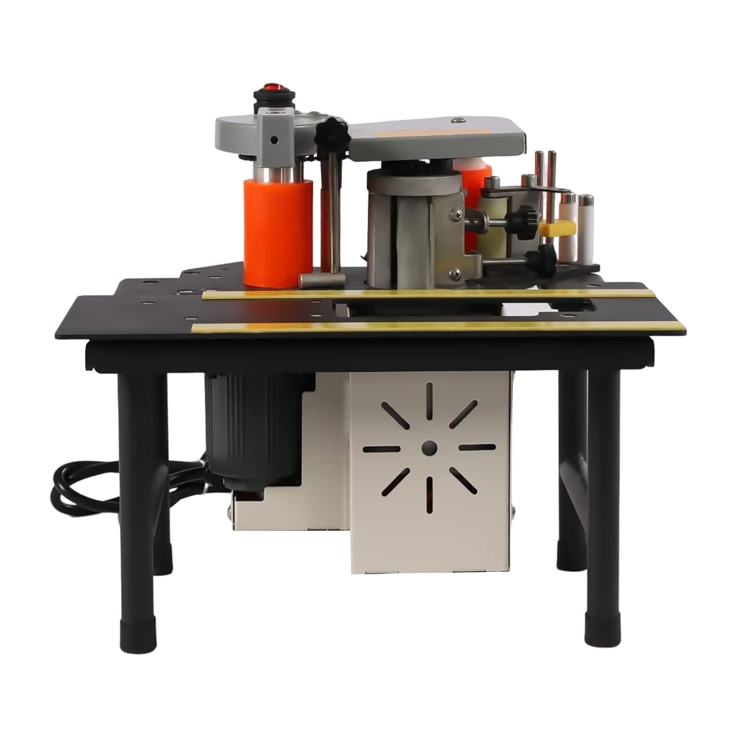 110V Hardwood Side Lace Maker, Portable Adjustable Rate Side Bander Wood Working Dual Edge Gluing Maker Temperature Level Command, Hardwood PVC Gluing Side Bander 10-60mm Distance
