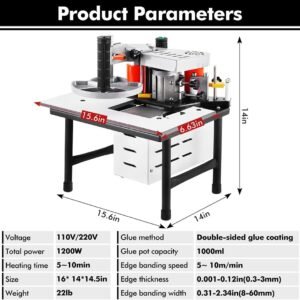 NYMFEA 1200W Portable Advantage Lace Device, Contour Straight Wood Working Advantage Bander along with Velocity Management 2-6m/ minutes, Dual Sided Glue Woodworking PVC Advantage Lace Device - Image 7