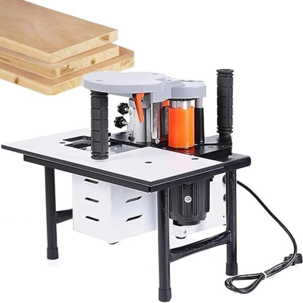 Transportable Side Bander Dual Sided Glue Woodworking PVC Side Lace Device, Wood Working Side Lace Gluing Device, Changeable Velocity, 10-60mm Lace, 5m/Min