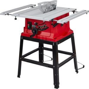 10 In Dining Table Observed, Mobile Benchtop Dining Table Observed, Stand Up & Drive Stick, Adjustable Cutter Elevation, Along With Slot for Connecting Dirt Collection Agency, 90 ° Cross Decrease & 0-45 ° Bevel Decrease, 5000RPM