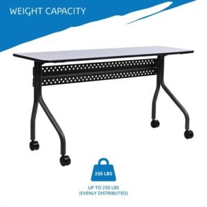 Iceberg OfficeWorks Mobile Instruction Desk along with Tires, Gray as well as Charcoal, along with Pair Of Latching Tires, 18" D x 60" L x 29" H - Image 3