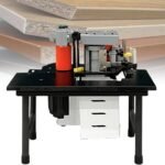 Woodworking Side Bander Lace Equipment, Dual Edge Gluing Timber Lace Equipment, Guide Strip Damaging and also Side Closing Equipment, 2 ~ 6m/Min Closing Rate, Functions along with Contour and also Straight Pipe, African-american