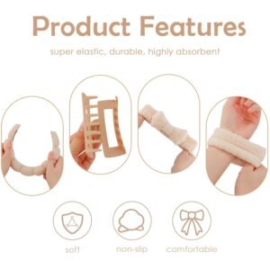 Canitor Health Spa Headpiece Wristband Establish along with Hair Clips Natural Skin Care Headbands for Laundering Skin Skin Layer Treatment Puffy Make-up Headpiece Hand Bands Preppy Teenager Woman Present Cute Trendy Possessions Hair Add-on for Female - Image 5