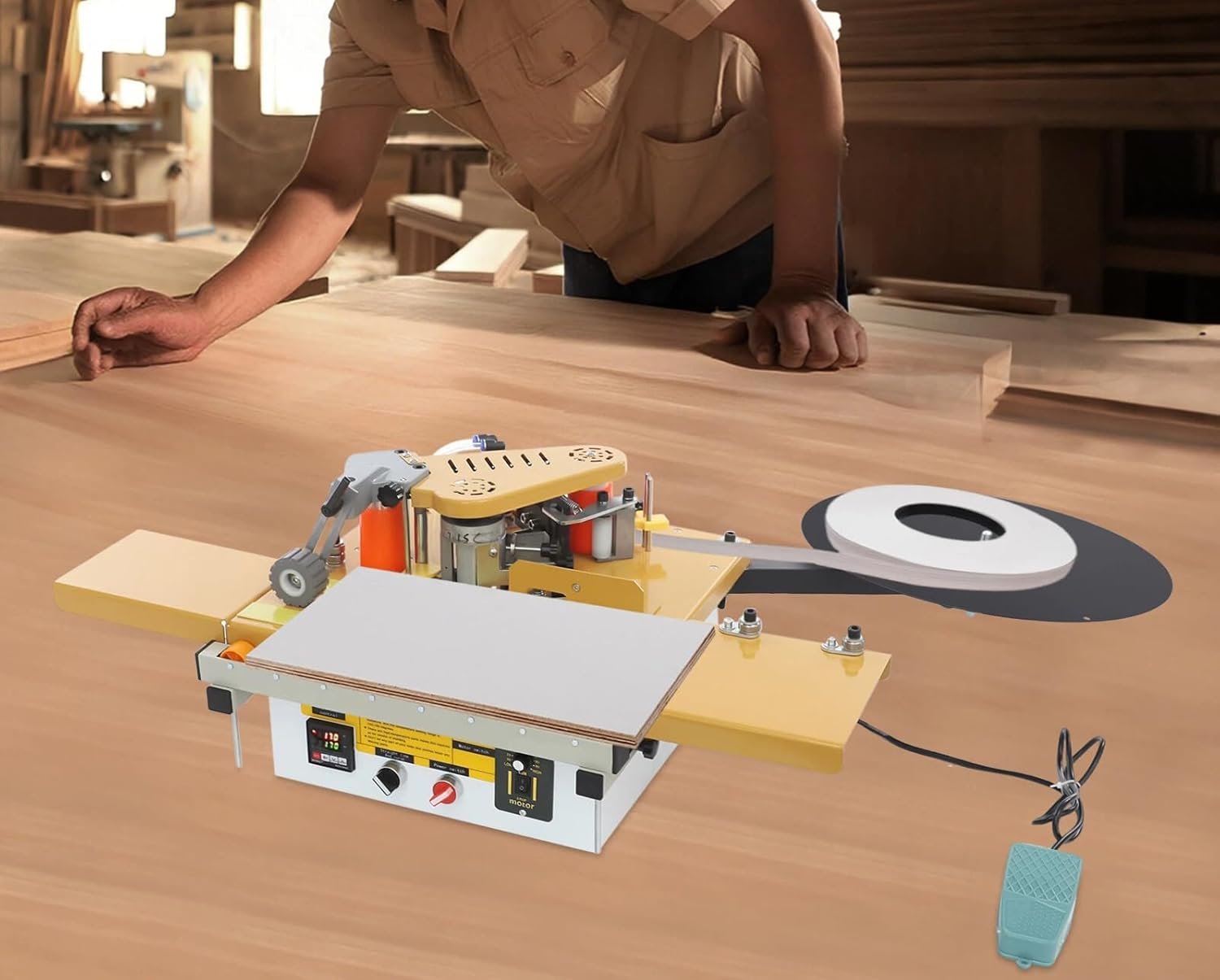 Arc Straight Advantage Bander 0-90 Flexible Velocity Transportable Advantage Lace Equipment 2mm Handheld Advantage Lace Gadget along with Double-Sided Glue