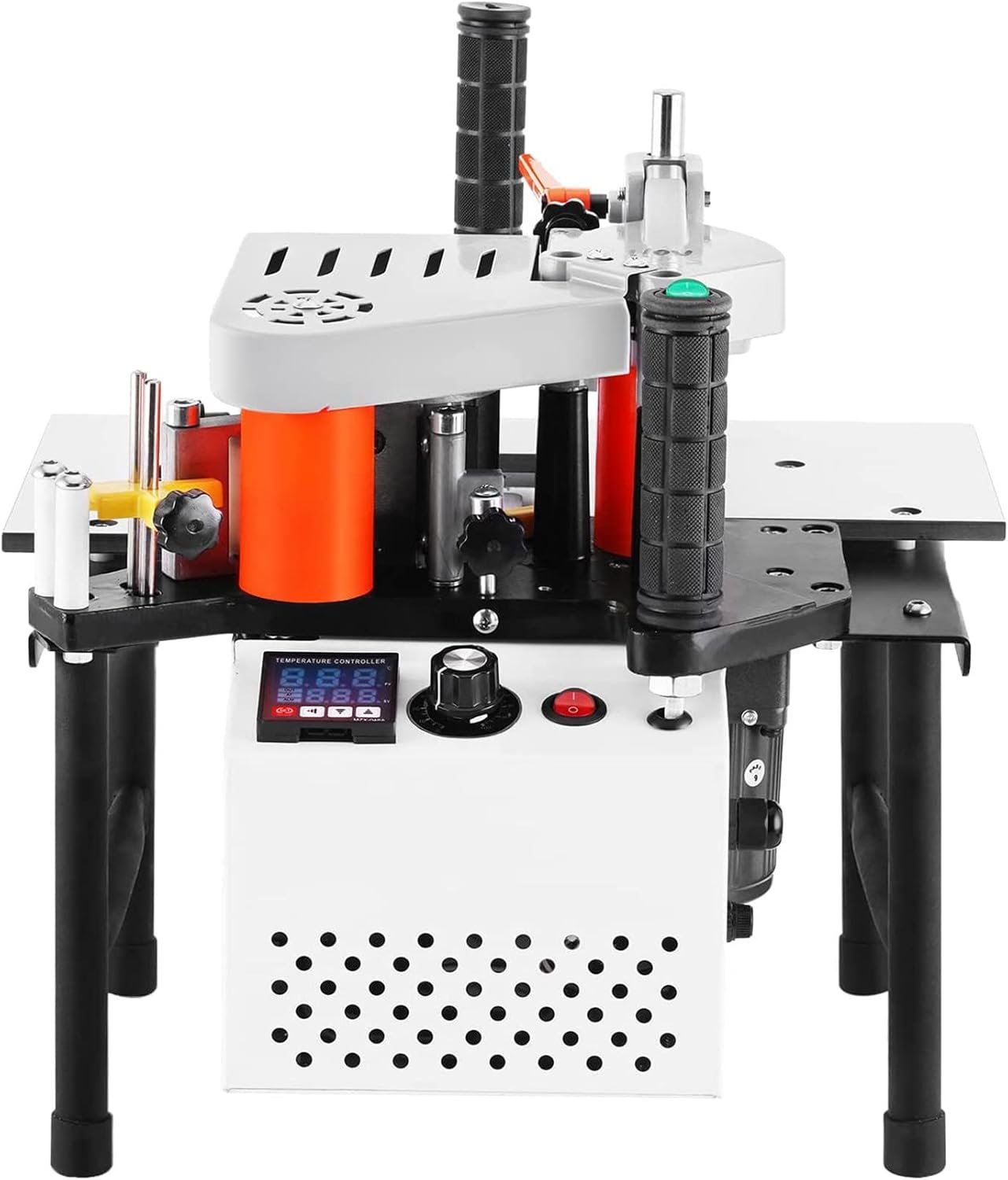 Mobile Side Bander Dual Sided Glue Woodworking PVC Side Lace Maker Structure Items, Flexible Velocity Management, 4-18m/ Minutes Arc Straight Side Bander Maker