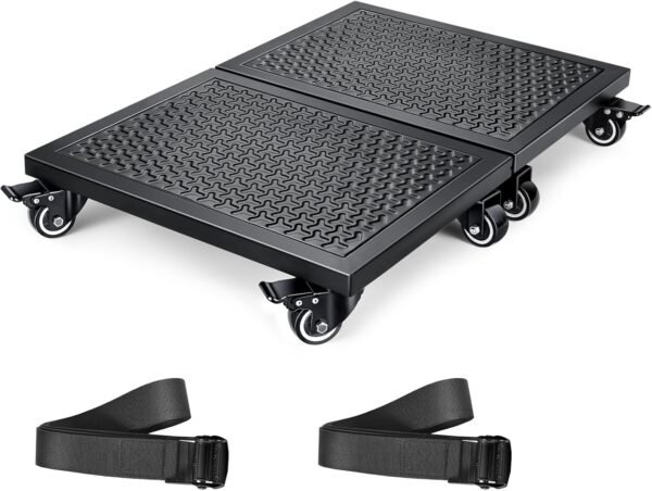 KEDSUM Heavy Duty Furniture Dolly 2000lbs Capacity，4 Wheel Furniture Movers with Brakes，Splicing Size 16" x 25" Strong Steel Platform for Sofa, Safe, Appliances Moving