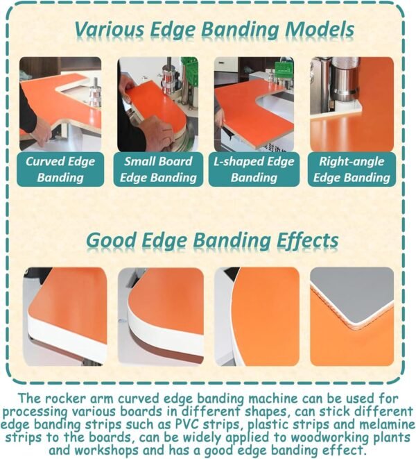 220V 3.8 KW Specialist Carpentry Upper Hand Bander Automatic Rocker/Foldable Upper Arm Curved Upper Hand Lace Maker along with Digital Temperature Command|0-24cm/ s Flexible Velocity for PVC/Plastic/Melamine 6 71423JPEkwL. AC SL1500