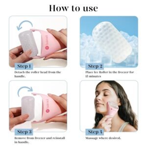 BAIMEI IcyMe Ice Curler for Skin as well as Gua Sha Facial Device Specify, Ice Skin Curler Lowers Swelling Soothes Migraine Headaches Skin Layer Treatment Equipment, Personal Treatment Present for Ladies - Pink - Image 4