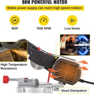 VEVOR Mini Miter Cut-off Chop Saw, 110V Pair Of 2-5/16" Cutter of Steel and also Material along with 1/2inch Trimming Intensity, 0-45 ° Benchtop Miter Observed for Copper, Light Weight Aluminum, Lumber, Zinc in Pastime Produced - Image 5