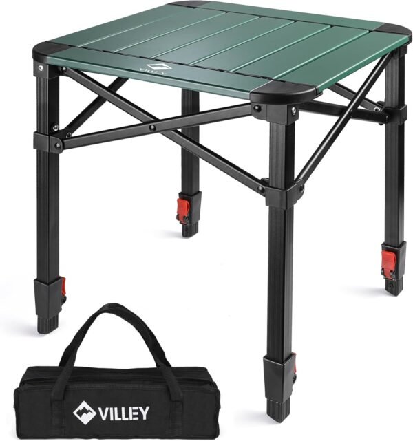 VILLEY Foldable Backpacking Square Dining Table along with Carry Bag, Lightweight Light Weight Aluminum Adjustable Square Dining Table for Outdoor, Backpacking, Outing, Backyards, BARBEQUE (S) 7 718Iqi5uPBL. AC SL1500