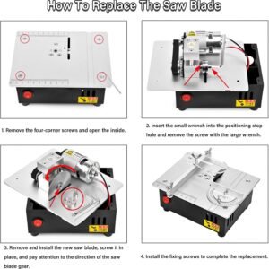 Preciseness Mini Electric Dining Table Found, Do-it-yourself Interest Handmade Wood Working Workbench Reducing Maker Changeable Reduce Deepness Small Pc Found for Mini Timber Designed (Lifting variation) - Image 3