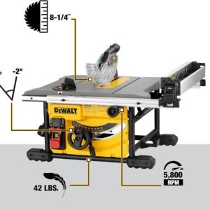 Dewalt DWE7485R 120V 15 Amplifier Treaty 8-1/4 in. Corded Jobsite Desk Viewed (Revived) - Image 3