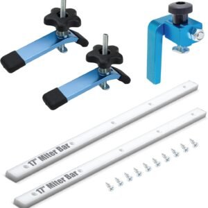 POWERTEC Dining Table Viewed Dogsled Set, 17″ Predrilled Miter Pub, 5-1/2″ Hold back Clamp & 3″ Fencing Flip Cease, Suits Requirement 3/4″ x 3/8″ Miter Port, Best for Woodworing, Modem Dining Table, Bandsaw (72218) POWERTEC Dining Table Viewed Dogsled Set, 17″ Predrilled Miter Pub, 5-1/2″ Hold back Clamp & 3″ Fencing Flip Cease, Suits Requirement 3/4″ x 3/8″ Miter Port, Best for Woodworing, Modem Dining Table, Bandsaw (72218)