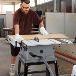 Dining table Saw, 10 In 15A Multifunctional Observed Along With Stand Up & Drive Stick, 90 ° Cross Slice & 0-45 ° Bevel Slice, 5000RPM, Adjustable Cutter Elevation for Carpentry, Grey 13 Dining table Saw, 10 In 15A Multifunctional Observed Along With Stand Up & Drive Stick, 90 ° Cross Slice & 0-45 ° Bevel Slice, 5000RPM, Adjustable Cutter Elevation for Carpentry, Grey - Image 7