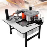 Woodworking Side Bander Equipment, Portable Wood Working Side Lace Equipment Hardwood PVC Dual Edge Gluing Side Bander, Adjustable Velocity 2-6m/ minutes, for Straight & Arc Edges