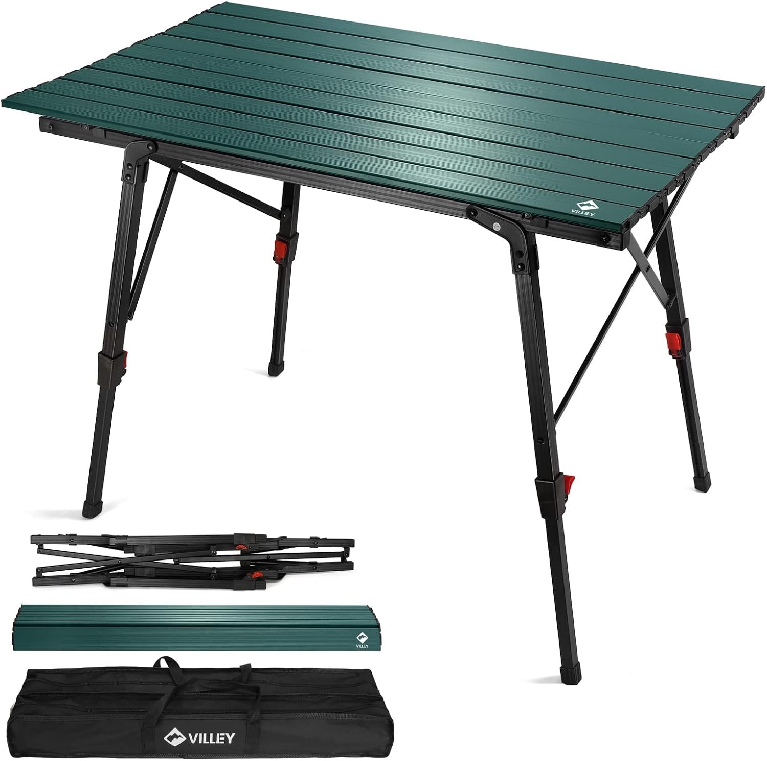 VILLEY Portable Backpacking Desk along with Flexible Lower Legs, Lightweight Light Weight Aluminum Collapsable Beach Front Desk along with Lugging Bag for Outdoor Preparing Food, Barbecue, Beach Front, Backyards, Barbeque as well as Gathering