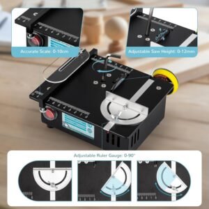 Mini Desk Saw-96W Twin Electric Motor 12MM Slice Deepness, 0-90 ° Slant Change 4 Cutters Prepare & Treaty for Hardwood Crafts, PCB, Polymer Do-it-yourself Pastime Saws 8 Mini Desk Saw-96W Twin Electric Motor 12MM Slice Deepness, 0-90 ° Slant Change 4 Cutters Prepare & Treaty for Hardwood Crafts, PCB, Polymer Do-it-yourself Pastime Saws - Image 2