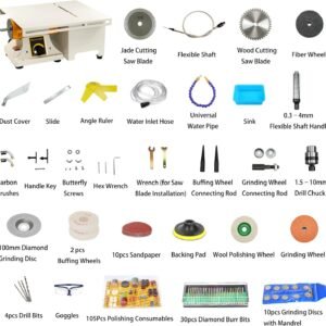 Lapidary Saw Maker for Precious Jewelry & Stone Reducing, 110V 750W Lapidary Devices along with Changeable Velocity, Mini Desk Observed along with Milling & Exploration Add-on for Jewel Stones Baggage Lumber Beeswax - Image 5