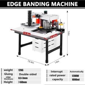 Woodworking Side Lace Maker, Right Slant Arc Straight Pipes Side Bander, Portable PVC Abdominal Side Bander, Double-Sided Gluing, Adjustable Velocity 0-6m/ minutes 13 Woodworking Side Lace Maker, Right Slant Arc Straight Pipes Side Bander, Portable PVC Abdominal Side Bander, Double-Sided Gluing, Adjustable Velocity 0-6m/ minutes - Image 7