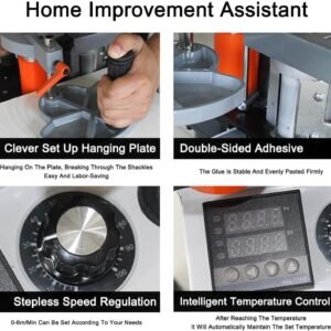 Mobile Side Bander, 1-6m/ s Dual Sided Glue Woodworking PVC Side Lace Device, 1200W Structure Items, Double-Sided Layer, Electronic Rate Guideline - Image 3