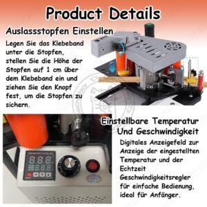 Specialist Mobile Side Lace Maker along with Dual-Side Gluing Body, Adjustable Velocity 0-5 m/Min (0-19.7 Ft/Min), Accurate Temp Command 120-180 ℃ for Timber, PVC & Abdominal Muscles Products African-american 10 Specialist Mobile Side Lace Maker along with Dual-Side Gluing Body, Adjustable Velocity 0-5 m/Min (0-19.7 Ft/Min), Accurate Temp Command 120-180 ℃ for Timber, PVC & Abdominal Muscles Products African-american - Image 3