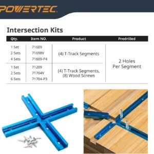 POWERTEC 71371 24 In Double-Cut Profile Page Universal T-Track along with Predrilled Installation Holes, 4 PK, T Keep Track Of for Carpentry Jigs and also Fixtures, Practice Push Desk, Modem Desk, Work Bench - Image 10