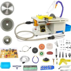Lapidary Saw Maker for Precious Jewelry & Stone Reducing, 110V 750W Lapidary Devices along with Changeable Velocity, Mini Desk Observed along with Milling & Exploration Add-on for Jewel Stones Baggage Lumber Beeswax