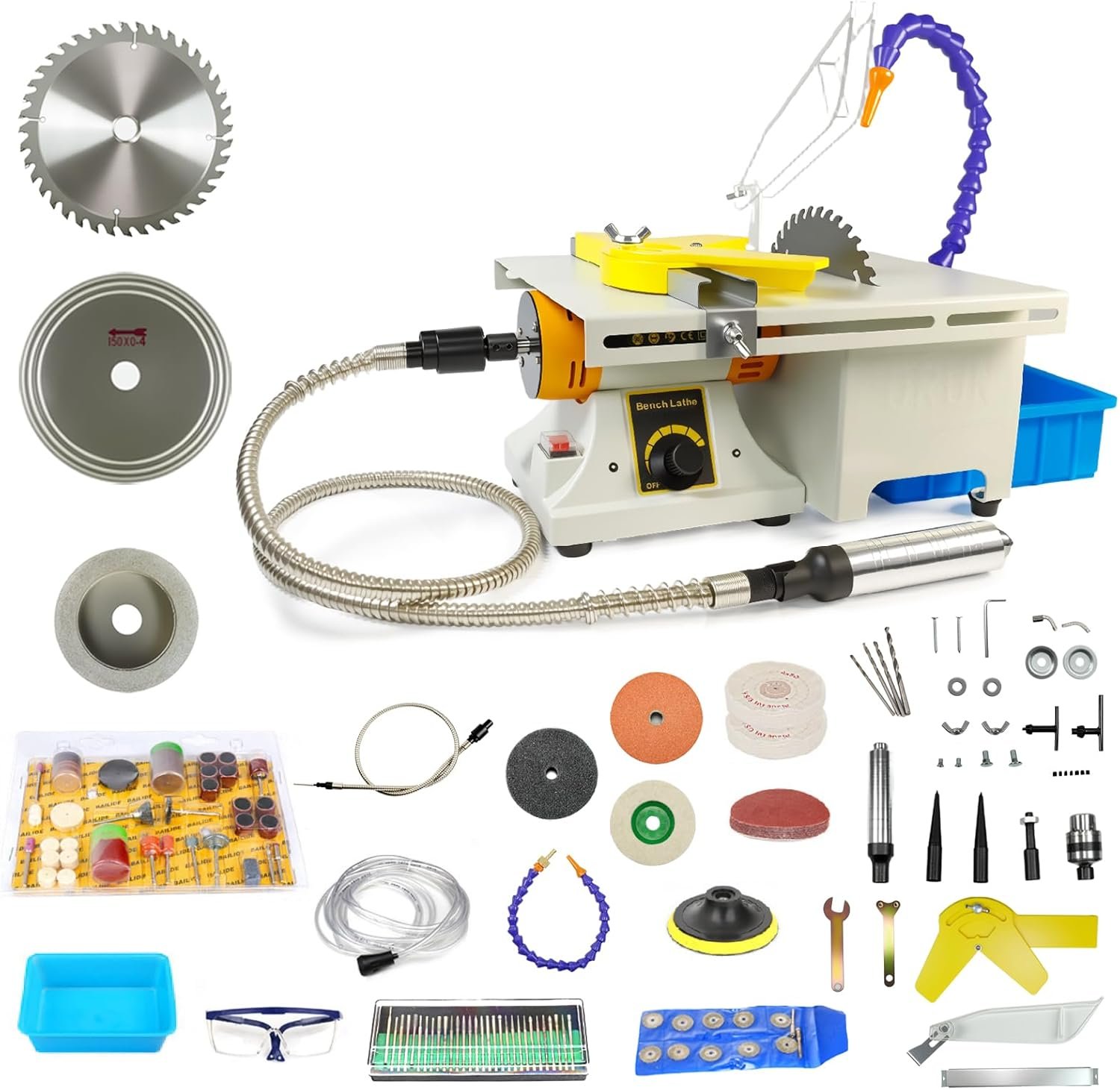 Lapidary Saw Maker for Precious Jewelry & Stone Reducing, 110V 750W Lapidary Devices along with Changeable Velocity, Mini Desk Observed along with Milling & Exploration Add-on for Jewel Stones Baggage Lumber Beeswax