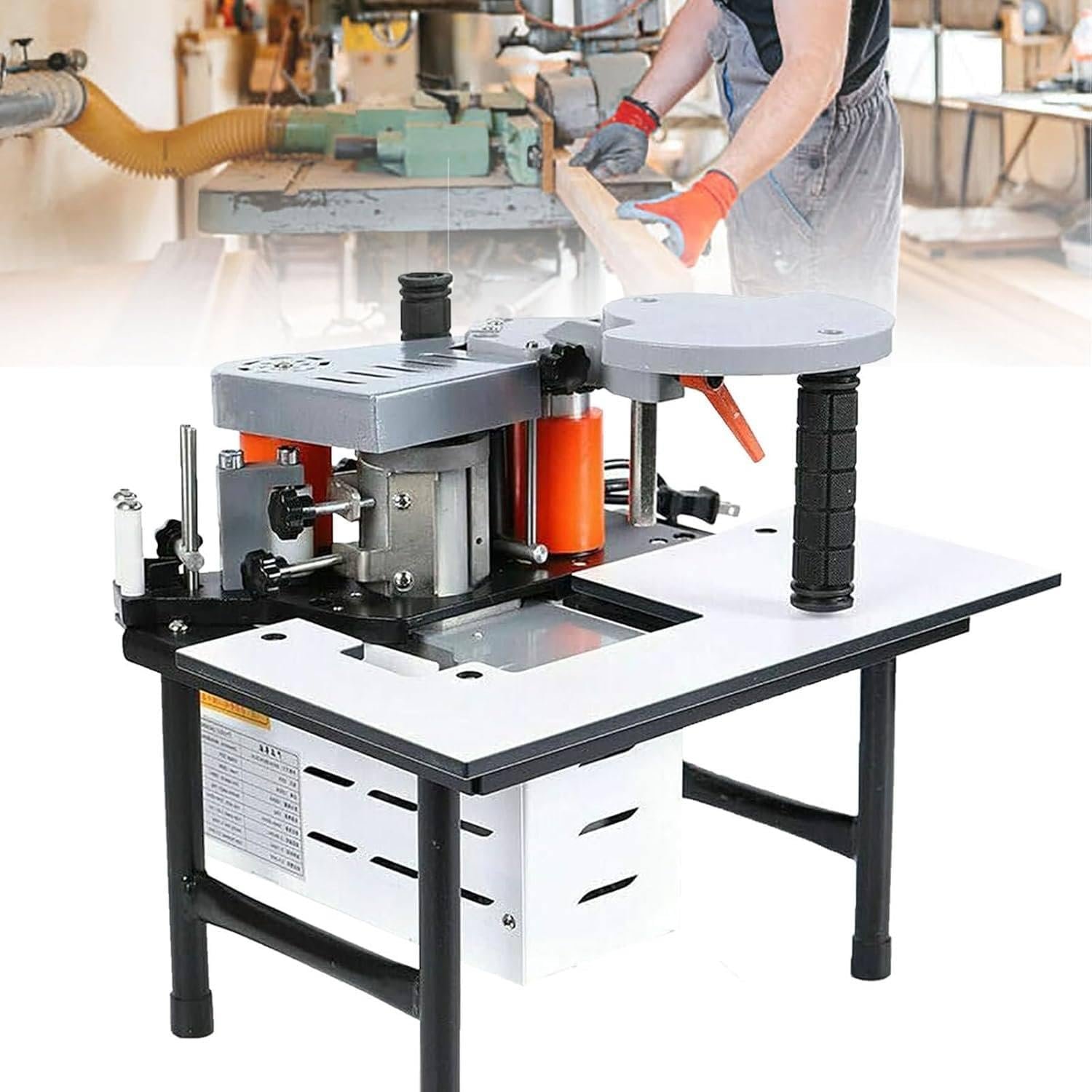 Woodworking Side Lace Gluing Device 1200W, Portable Side Bander Contour Straight Side Lace Device, PVC Side Bander, Rate Changeable Fullness 0.3-3mm