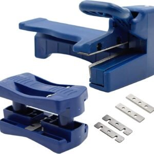 Luomorgo 2 Computers Side Lace Leaner & Manage Side Leaner, Mini Plastic PVC Plyboard Melamine Lumber Laminate Dual Side Band Cutter Machine, Guidebook Edging Wood Working Device