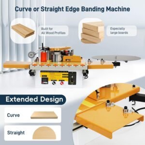 MARGAR Carpentry Side Lace Maker for Curve/Straight Side, Automotive Strip Breaking, Dual-Side Glue Request, Microcomputer Management, Adhesive Capability 1000ml, Changeable Velocity 5-- 10m/min, 110V - Image 3