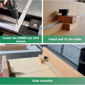 ForoGore Dining Table Found Dogsled Package Do It Yourself Crosscut Sled along with 2 Light Weight Aluminum T-Track, 2 UHMW Miter Clubs, Opener and also Screws - Image 7