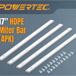POWERTEC Crosscut Dogsled Miter Pub for Dining Table Found Dogsled, 3/4″ x 3/8″ x 17″ along with Predrilled Holes & Screws for Hub Dining Table, Bandsaw, Taper Jig, Dining Table Saw Equipment for Wood Working, 4PK (71793)