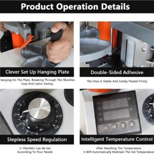 Woodworking Side Bander Dual Edge Glue Woodworking Side Lace Maker Wood/PVC Edgebander Maker Adjustable Temp 1200W 110V,170 ℃ -190 ℃ Temp Management African-american - Image 6