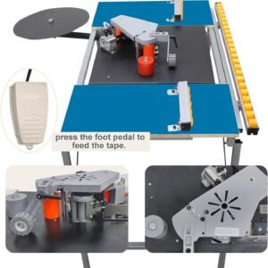 TECHTONGDA Wood Working Upper Hand Bander Automatic Straight Upper Hand Lace Equipment Double-Sided Gluing along with Control Board Adjustable Velocity 0-6m/ minutes - Image 4