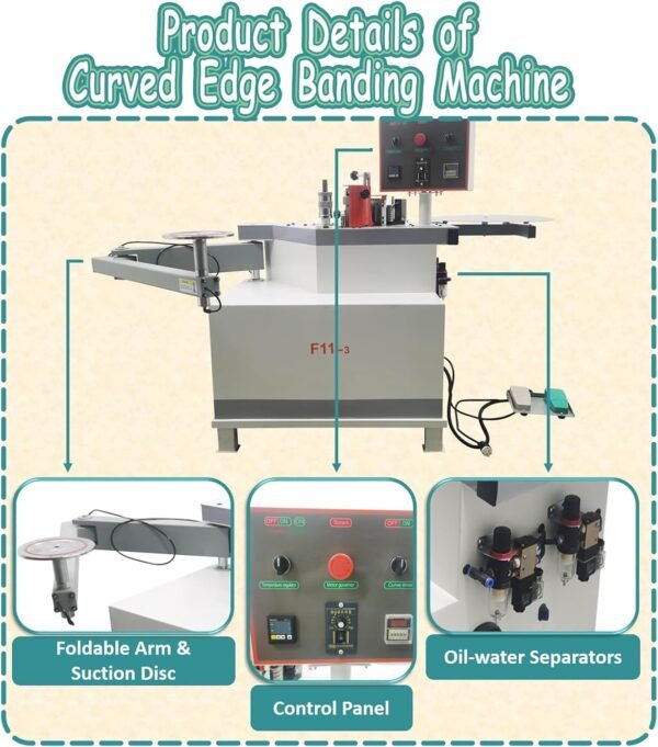 220V 3.8 KW Specialist Carpentry Upper Hand Bander Automatic Rocker/Foldable Upper Arm Curved Upper Hand Lace Maker along with Digital Temperature Command|0-24cm/ s Flexible Velocity for PVC/Plastic/Melamine 3 71q5kjzRLbL. AC SL1500