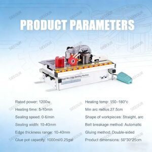 Mobile Side Bander, Automatic Strip Damaging Woodworking Side Lace Equipment Lumber Pvc Dual Edge Gluing Changeable Velocity Side Bander 10-40mm Size For Straight & Arc Edges - Image 2