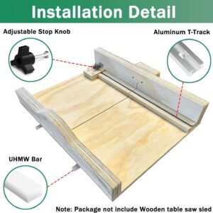 ForoGore Dining Table Found Dogsled Package Do It Yourself Crosscut Sled along with 2 Light Weight Aluminum T-Track, 2 UHMW Miter Clubs, Opener and also Screws - Image 3