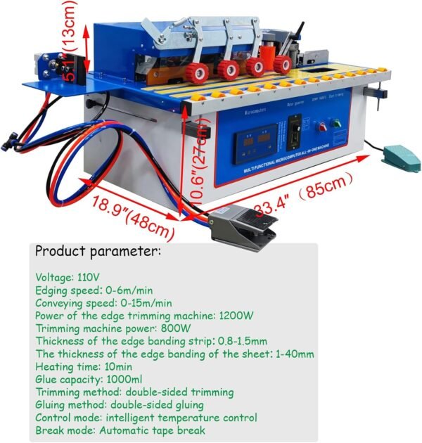 Woodworking Upper Hand Bander Automatic Upper Hand Lace Maker Double-Side Gluing Multi-function Sealing Off as well as Restoring Maker along with Pneumatically-driven Scalp as well as Automatic Edging, 110V 1 71wP6Aez lL. AC SL1500